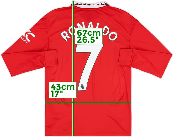 2022-23 Manchester United Home L/S Shirt Ronaldo #7 - 9/10 - (L.Boys)