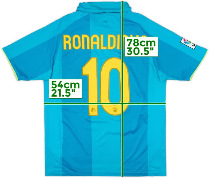 2007-09 Barcelona Away Shirt Ronaldinho #10 - 8/10 - (L)