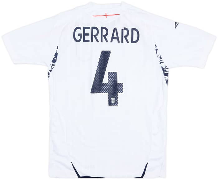 2007-09 England Home Shirt Gerrard #4 - 5/10 - (S)