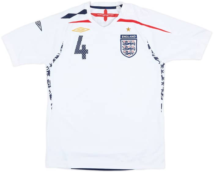 2007-09 England Home Shirt Gerrard #4 - 5/10 - (S)