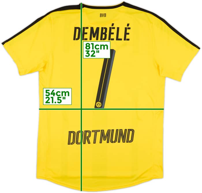 2016-17 Borussia Dortmund Home Shirt Dembele #7 - 8/10 - (L)