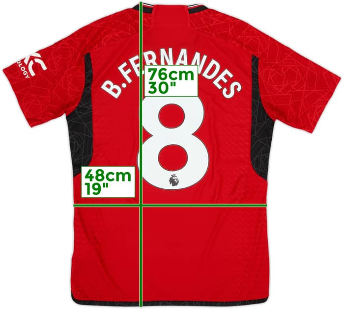 2023-24 Manchester United Authentic Home L/S Shirt B.Fernandes #8 - 8/10 - (M)