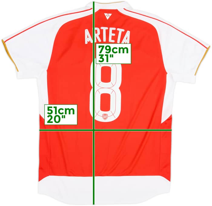 2015-16 Arsenal Home Shirt Arteta #8 - 9/10 - (L)