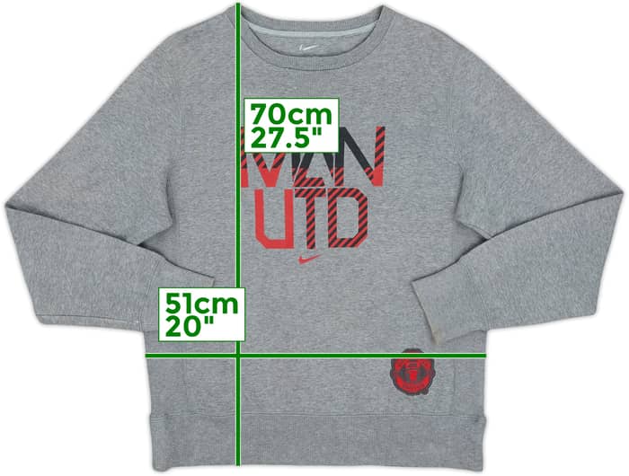 2012-13 Manchester United Nike Sweat Top - 9/10 - (L)