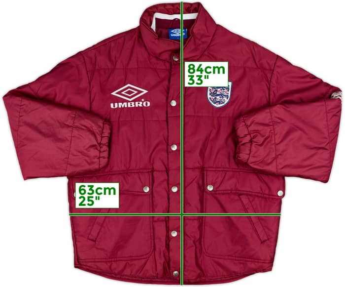 1995-96 England Umbro Padded Bench Coat - 8/10 - (M)