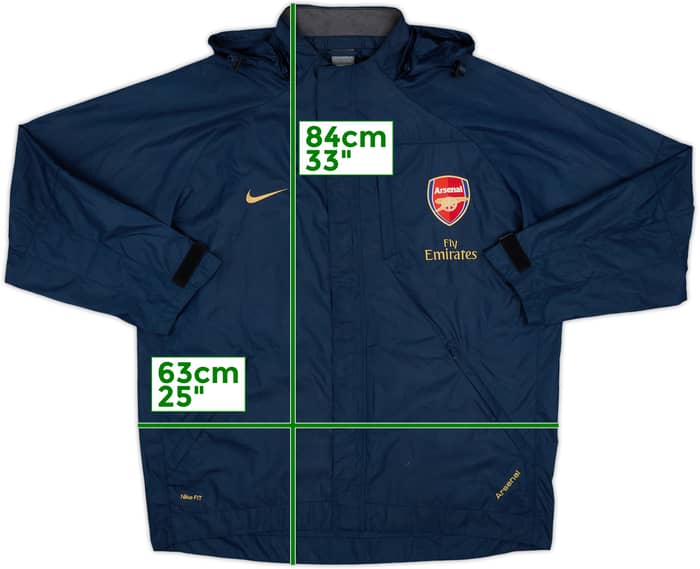 2007-08 Arsenal Nike Hooded Rain Jacket - 9/10 - (L)