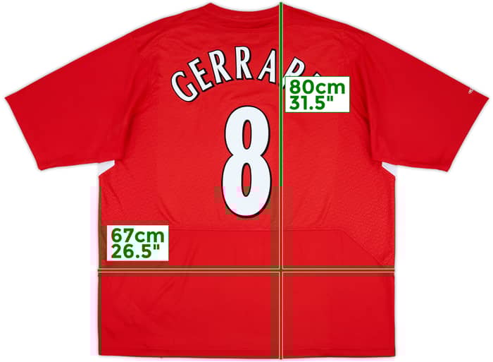 2004-06 Liverpool Home Shirt Gerrard #8 - 6/10 - (XXL)