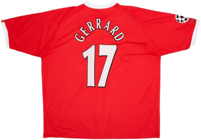 2001-03 Liverpool Liga de Campeones Camiseta Gerrard #17 - 8/10 - (XXL)