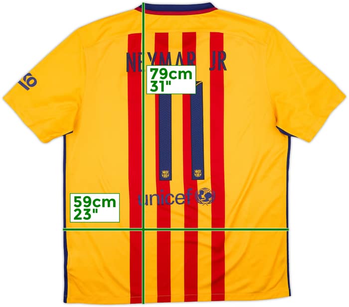 2015-16 Barcelona Away Shirt Neymar #11 - 10/10 - (XL)