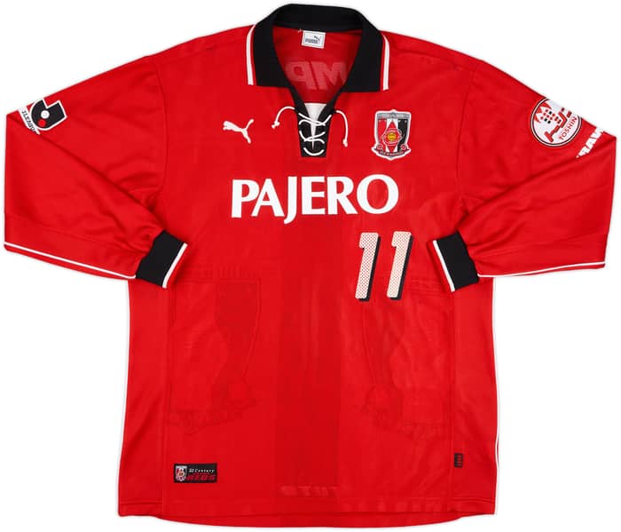 2001-02 Urawa Red Diamonds Home L/S Shirt #11 (Tuto) - 8/10 - (XL)