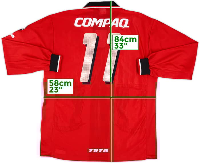 2001-02 Urawa Red Diamonds Home L/S Shirt #11 (Tuto) - 8/10 - (XL)