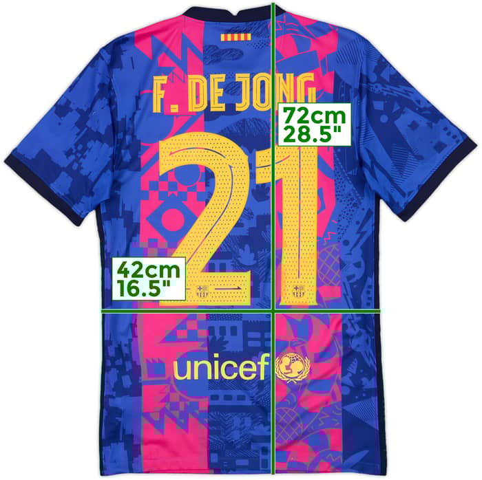 2021-22 Barcelona Third Shirt F.De Jong #21 - 8/10 - (XS)