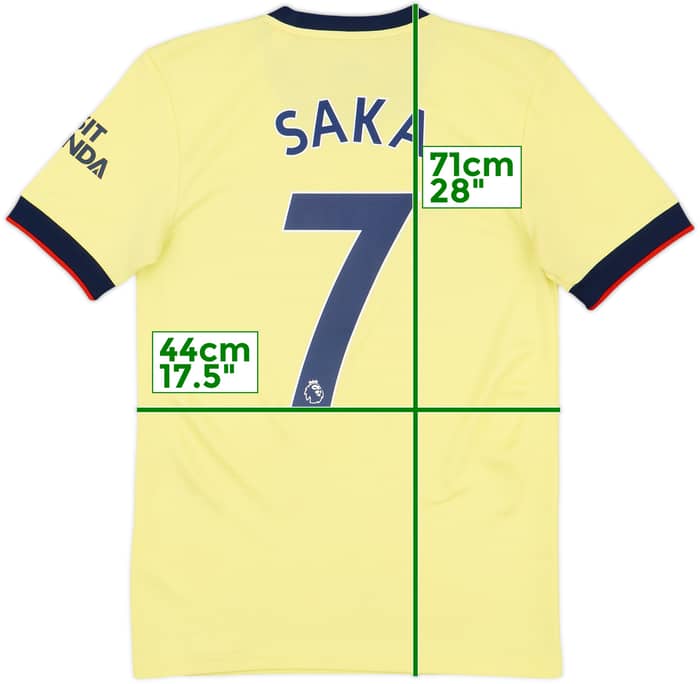 2021-22 Arsenal Away Shirt Saka #7 - 8/10 - (XS)
