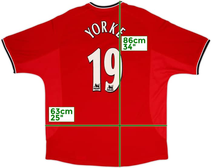 2000-02 Manchester United Home Shirt Yorke #19 - 8/10 - (XXL)