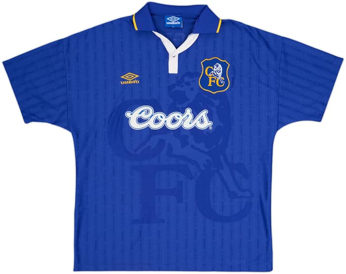 1995-97 Chelsea Home Shirt Hughes #8 - 6/10 - (XL)