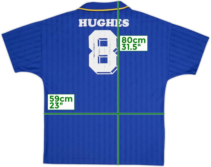 1995-97 Chelsea Home Shirt Hughes #8 - 6/10 - (XL)