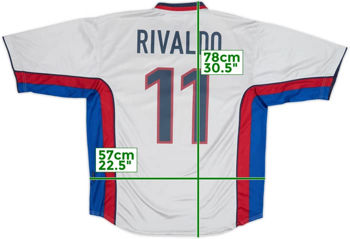 1998-01 Barcelona Away Shirt Rivaldo #11 - 8/10 - (XL)