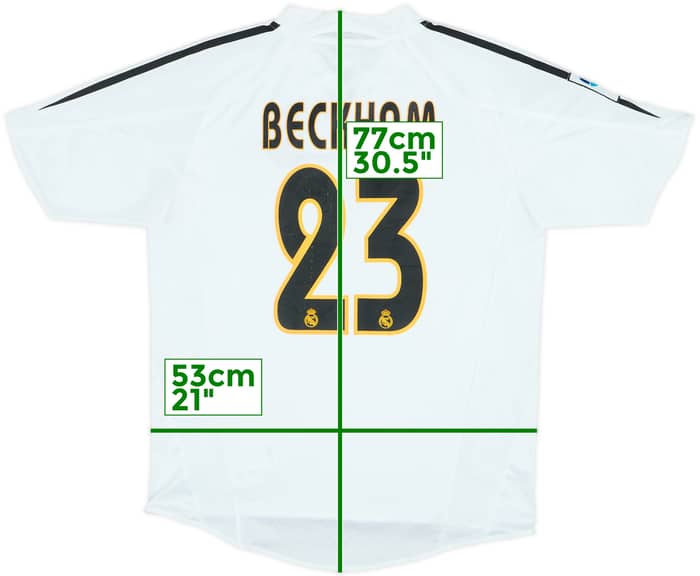 2004-05 Real Madrid Home Shirt Beckham #23 - 6/10 - (XL.Boys)