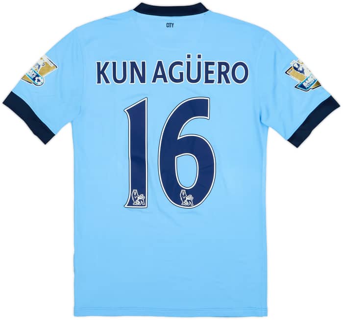 2014-15 Manchester City Home Shirt Kun Aguero #16 - 6/10 - (S)