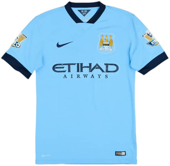 2014-15 Manchester City Home Shirt Kun Aguero #16 - 6/10 - (S)