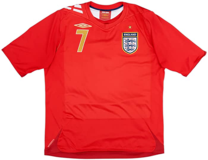 2006-08 England Away Shirt Beckham #7 - 6/10 - (L)