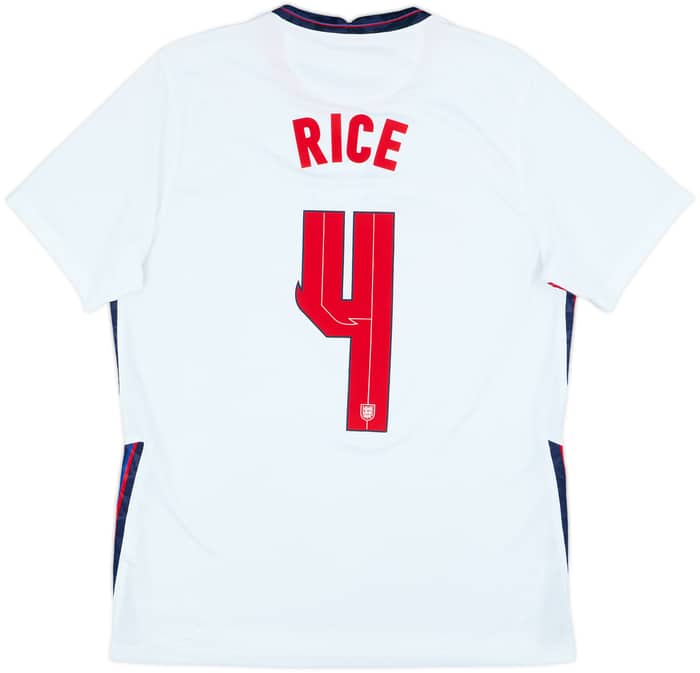2020-22 England Home Shirt Rice #4 - 8/10 - (L)