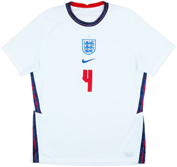 2020-22 England Home Shirt Rice #4 - 8/10 - (L)
