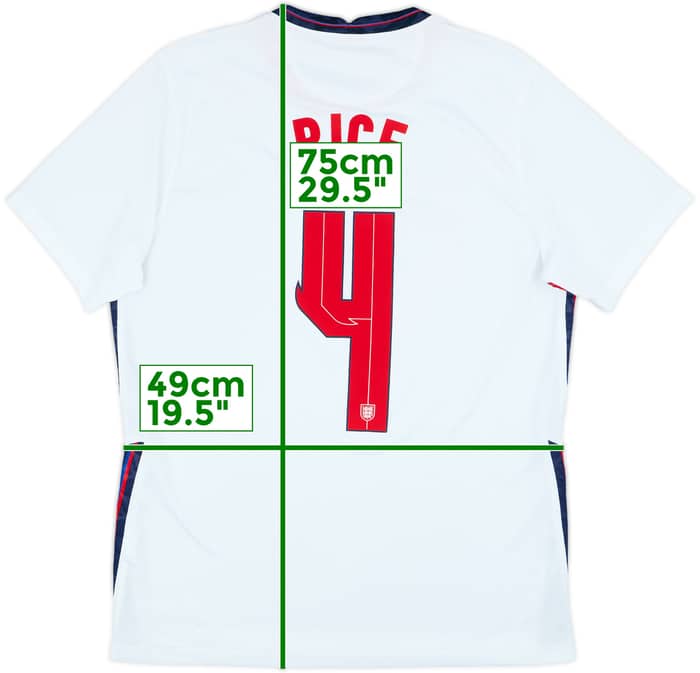 2020-22 England Home Shirt Rice #4 - 8/10 - (L)