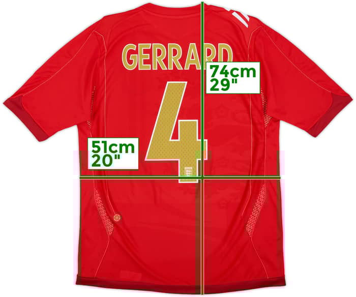 2006-08 England Away Shirt Gerrard #4 (M)
