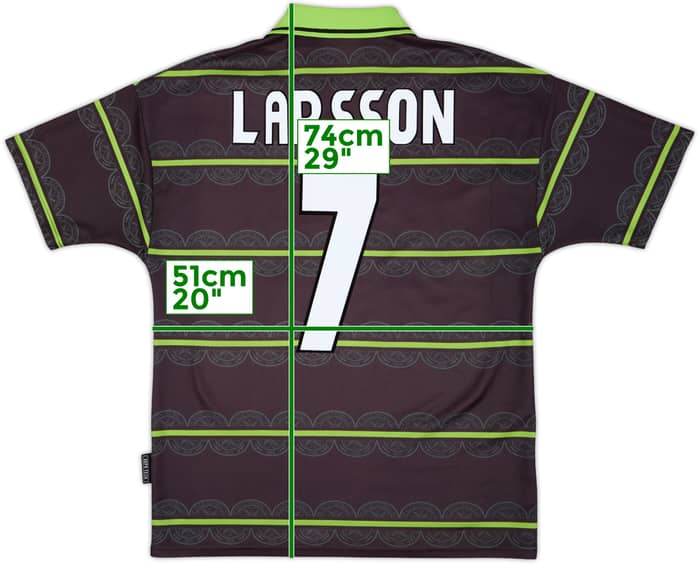 1998-99 Celtic Away Shirt Larsson #7 - 9/10 - (M)