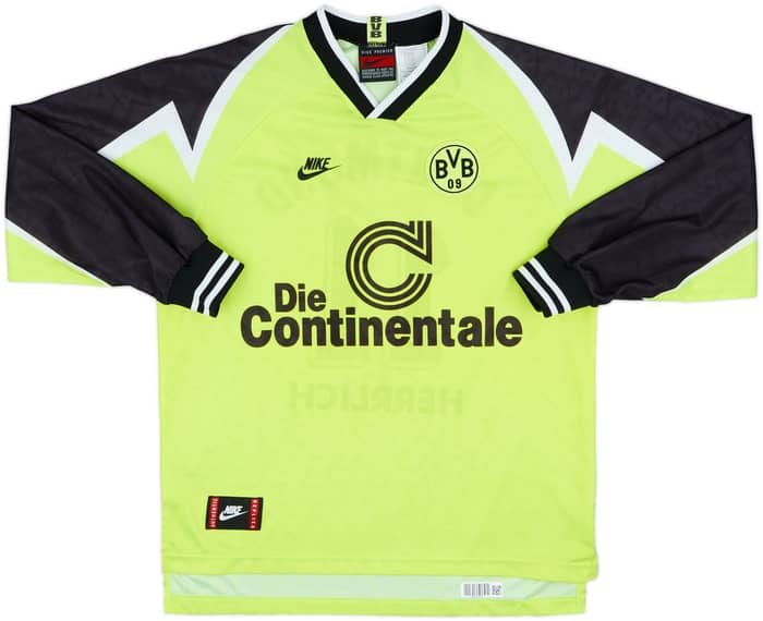 1995-96 Borussia Dortmund Home L/S Shirt Herrlich #11 - 8/10 - (L)