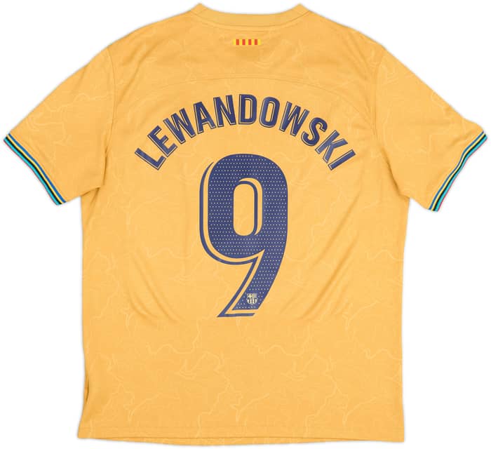2022-23 Barcelona Away Shirt Lewandowski #9 - 9/10 - (L)