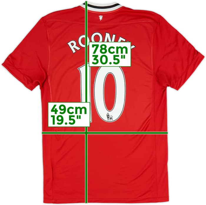 2011-12 Manchester United Home Shirt Rooney #10 - 7/10 - (M)