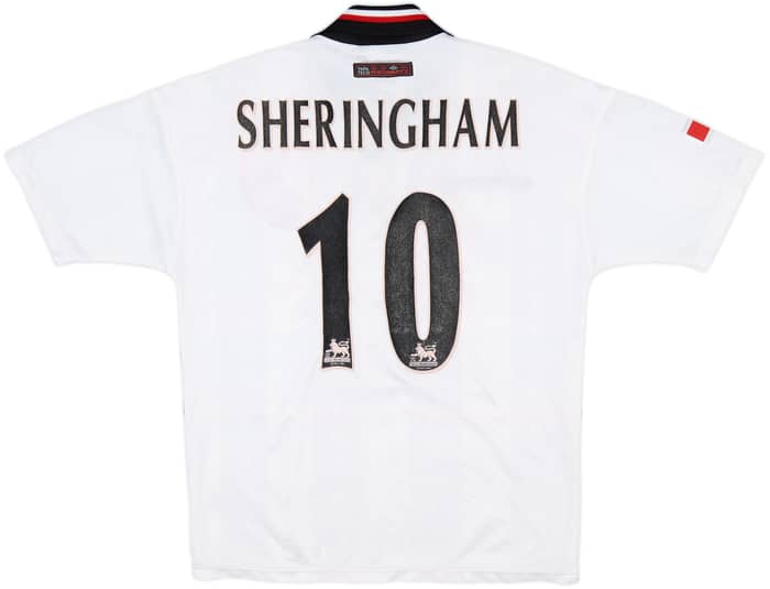 Camiseta de visitante del Manchester United 1997-99 Sheringham #10 - 8/10 - (Juvenil)