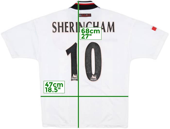 Camiseta de visitante del Manchester United 1997-99 Sheringham #10 - 8/10 - (Juvenil)
