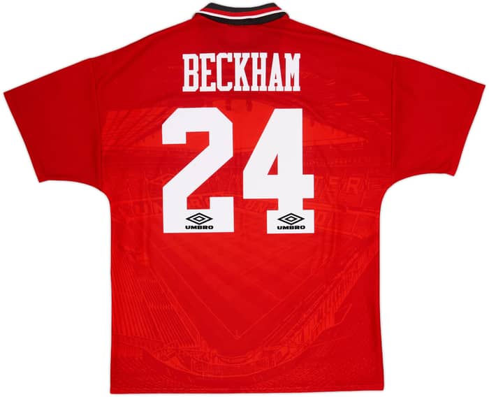 1994-96 Manchester United Home Shirt Beckham #24 - 6/10 - (L)
