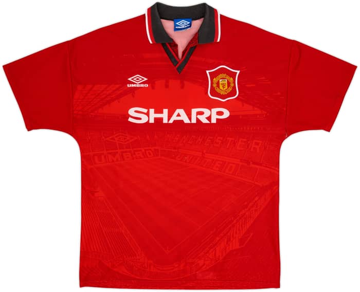 1994-96 Manchester United Home Shirt Beckham #24 - 6/10 - (L)