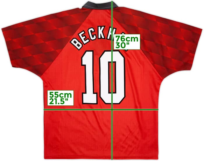 1996-98 Manchester United Home Shirt Beckham #10 - 5/10 - (L)