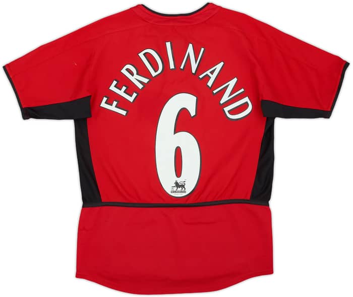 2002-04 Manchester United Home Shirt Ferdinand #6 - 7/10 - (M.Boys)