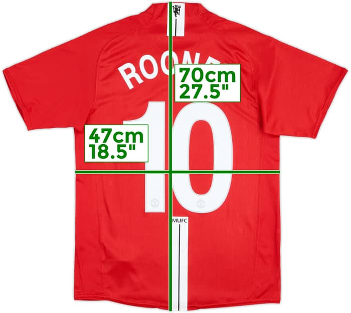 2007-09 Manchester United Home Shirt Rooney #10 - 8/10 - (S)