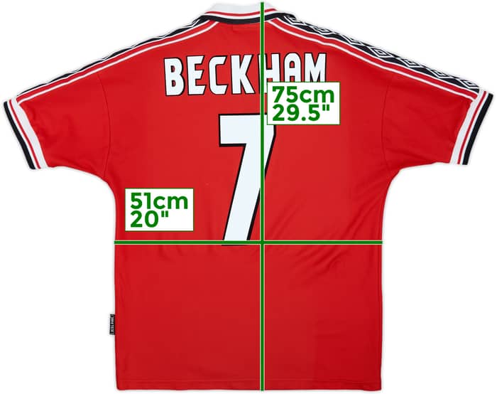 1998-00 Manchester United Camiseta Local Beckham #7 - 5/10 - (M)