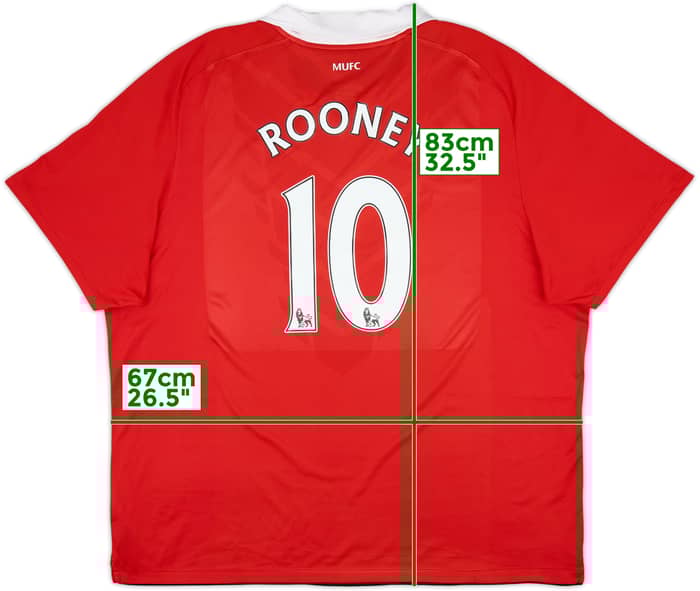 2010-11 Manchester United Local Camiseta Rooney #10 - 10/10 - (3XL)