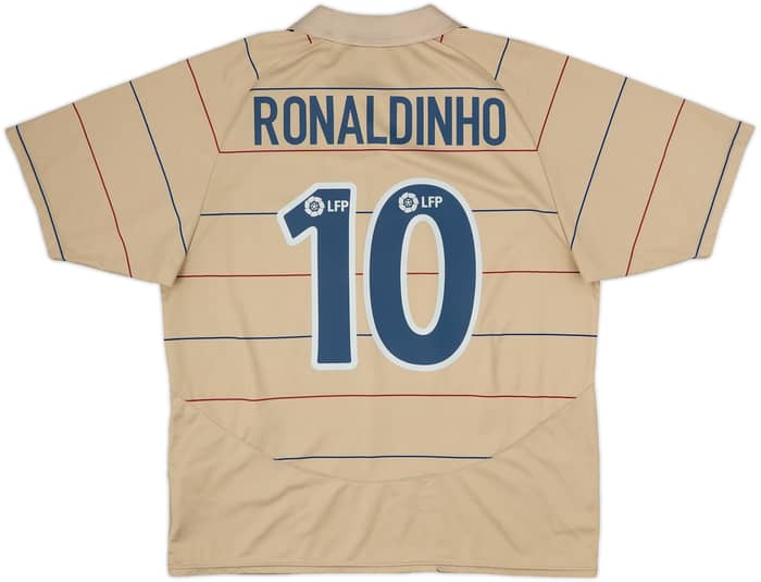 Camiseta básica de visitante del Barcelona 2003-05 Ronaldinho #10 - 8/10 - (L)