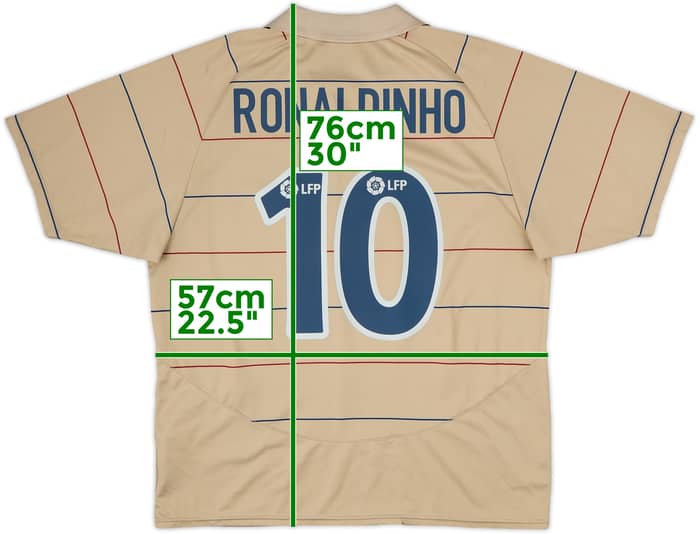 Camiseta básica de visitante del Barcelona 2003-05 Ronaldinho #10 - 8/10 - (L)
