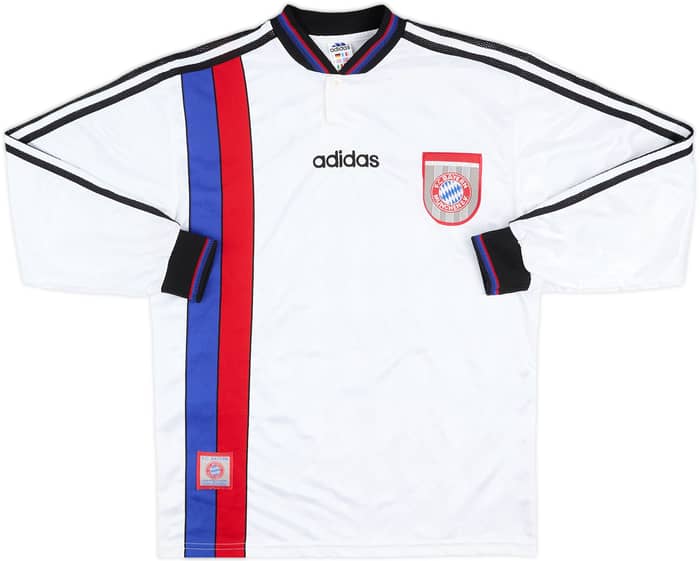 1996-98 Bayern Munich Player Issue Away L/S Shirt Klinsmann #18 - 9/10 - (S)