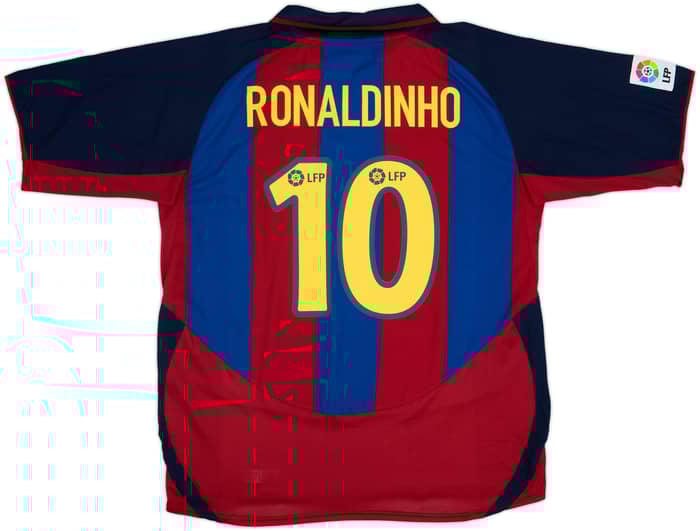2003-04 Barcelona Home Shirt Ronaldinho #10 - 8/10 - (XL)