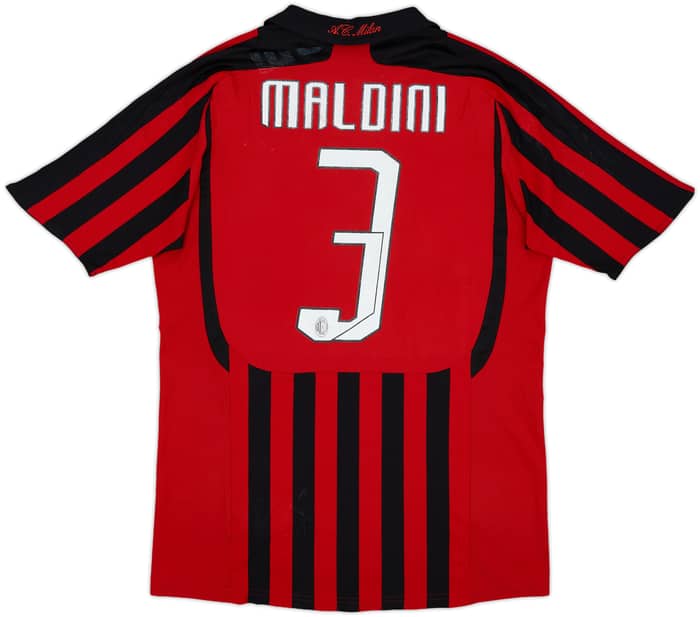 2007-08 AC Milan Home Shirt Maldini #3 - 6/10 - (M)