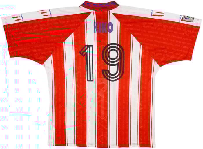 1995-96 Atletico Madrid Home Shirt Kiko #19 - 8/10 - (XL)