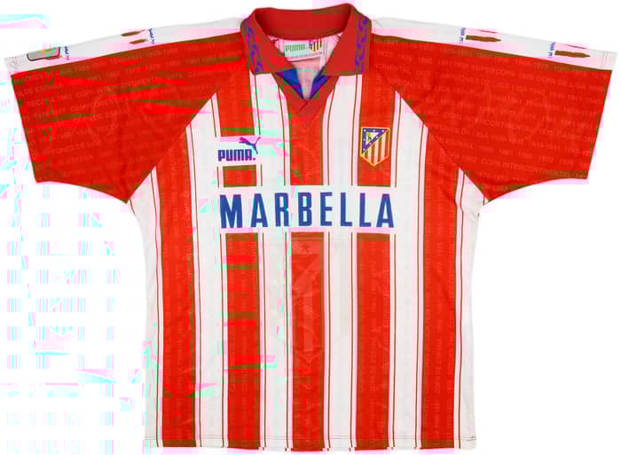 1995-96 Atletico Madrid Home Shirt Kiko #19 - 8/10 - (XL)