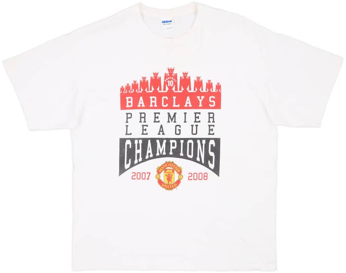 2007-08 Manchester United 'Champions' Graphic Tee - 7/10 - (XL)